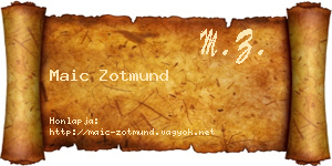 Maic Zotmund névjegykártya